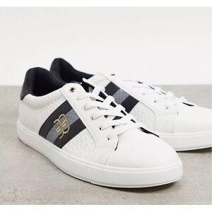 River Island ASOS White Stripe Trainers Sneakers Size 9US/ 8UK/ 42 EU